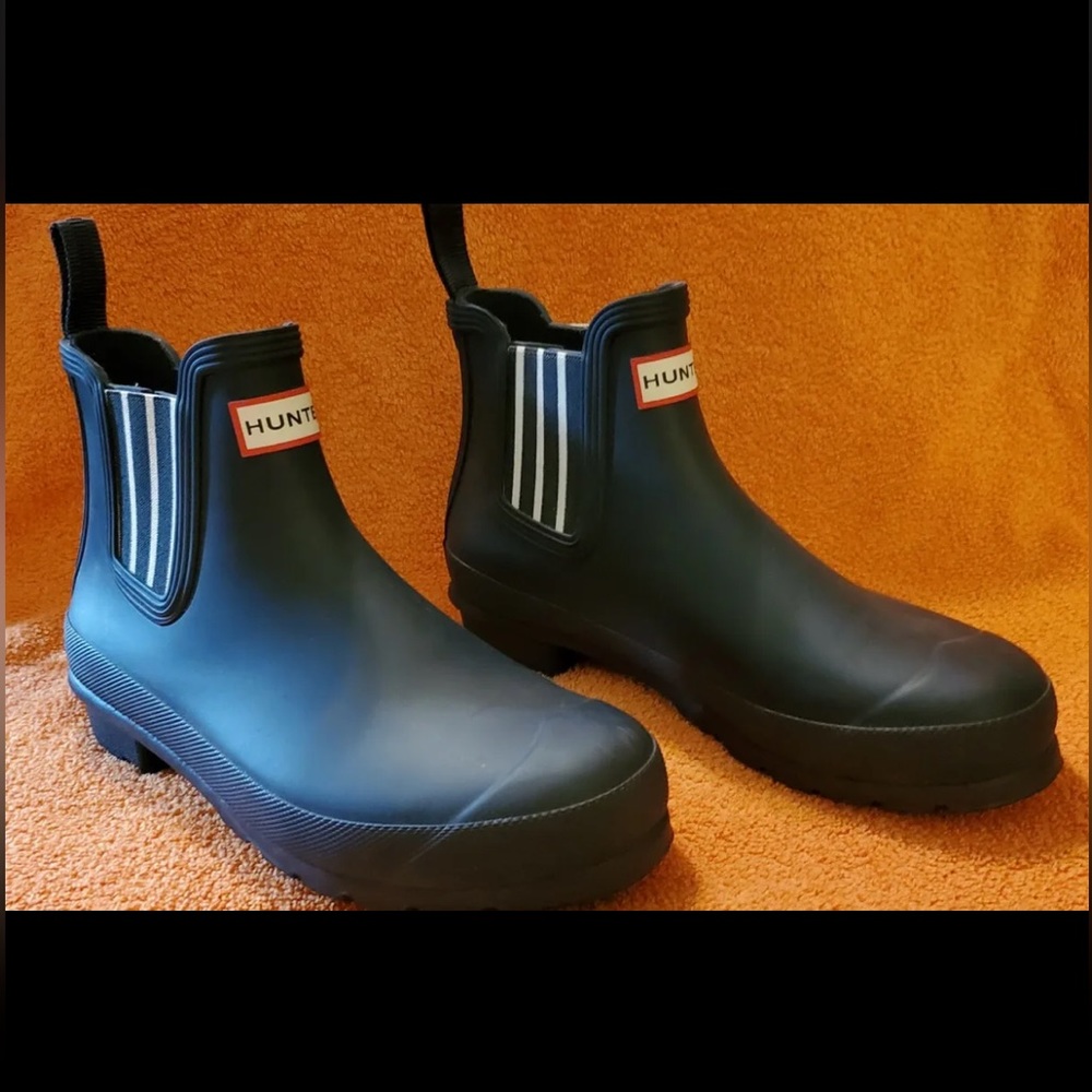 Hunter Chelsea Boots Navy Blue Women's Size 8